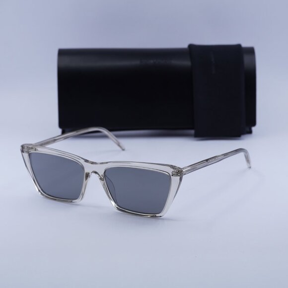 ?️ New Saint Laurent SL737 MICA THIN 004 Sunglasses - Transparent Beige Frame